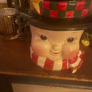 Vintage 50’s Snowman Cookie Jar